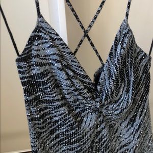 Silver and black sparkling dress